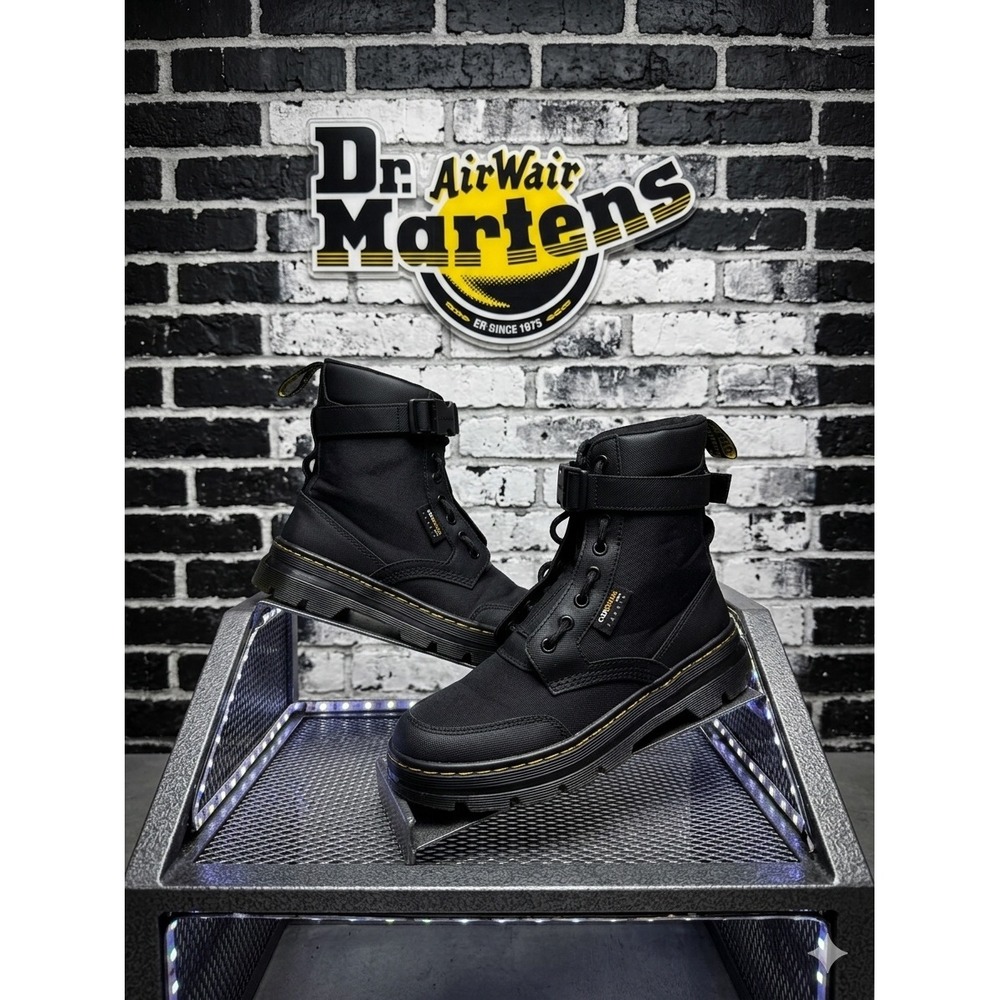 Dr. Martens Combs Tech 🖤II Cordura Black Utility Boots Zip Front Tactical